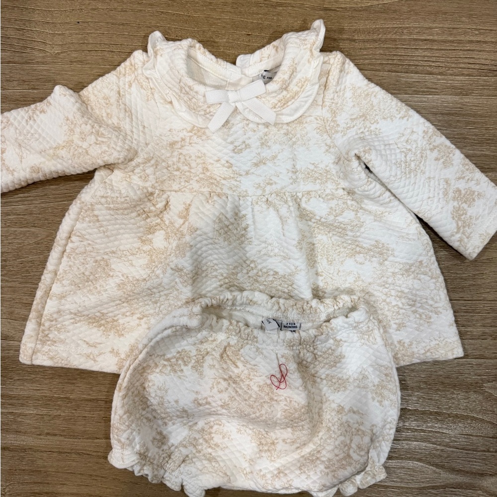 Janie and Jack Cream and Tan Diaper Cover Set
